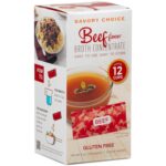 Beef Broth Concentrate, 12 Packets (12g) per Box - Gluten-Free, Diary-Free | SAVORY CHOICE
