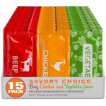 Reduced Sodium Beef, Chicken and Vegetable Broth Concentrate, Variety Packets (5/Flavour - 9.6g) - Gluten-Free, Diary-Free | SAVORY CHOICE
